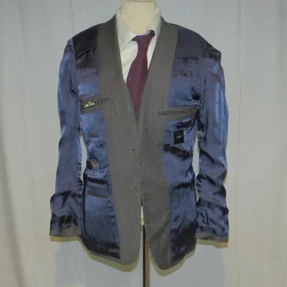 J. Crew Ludlow Tollegno Gray Weave Two Button Suit 36S